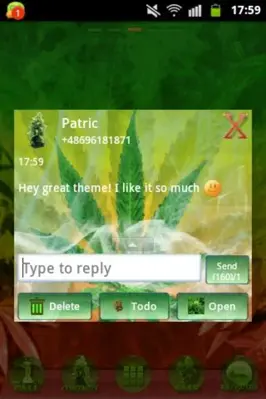 GO SMS Pro Theme Ganja Weed android App screenshot 1