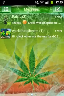 GO SMS Pro Theme Ganja Weed android App screenshot 2